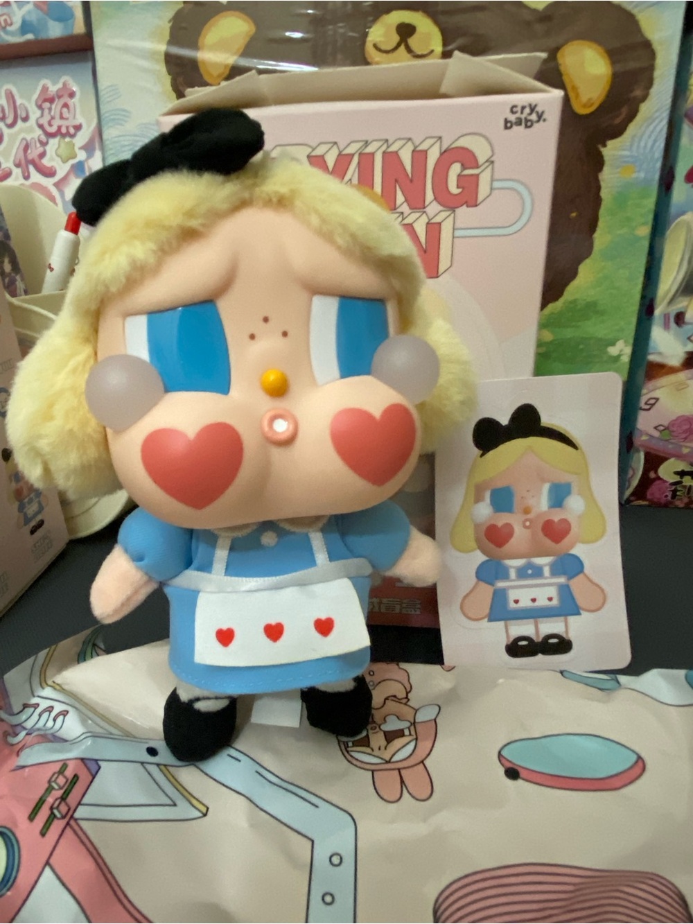 POP MART Crybaby Crying Again Series Vinyl Face Plush in the- She's Alice